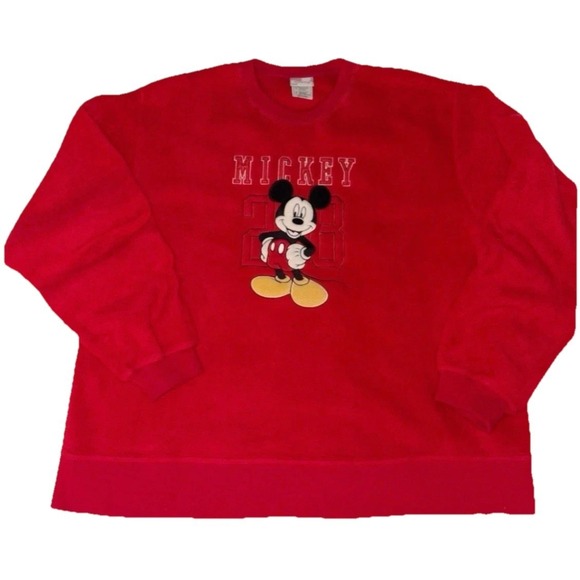 Disney Store Other - Vintage Disney Sweatshirt Mickey Mouse Adult Large Red Fleece Disney Store 90's